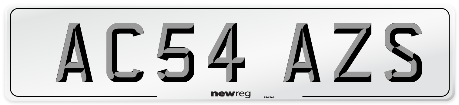 AC54 AZS Number Plate from New Reg